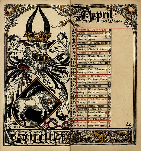 München Wappen Kalender Deutscher Adel Königreich Bayern Familie 1888