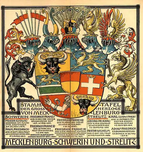 München Wappen Kalender Deutscher Adel Herzogtum Mecklenburg Strelitz 1903