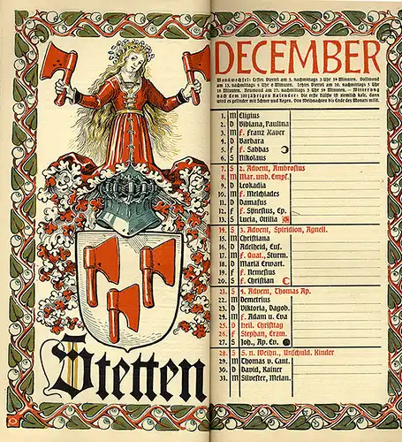 München Wappen Kalender Deutscher Adel Großherzogtum Sachsen Weimar 1904