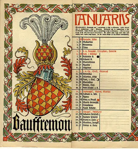 München Wappen Kalender Deutscher Adel Großherzogtum Sachsen Weimar 1904