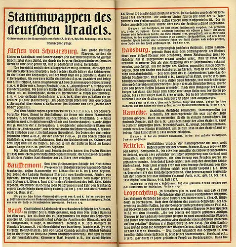 München Wappen Kalender Deutscher Adel Schwarzburg Beust Habsburg Rotberg 1913