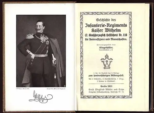 Hessen Darmstadt Hessisches Infanterie Regiment Kaiser Wilhelm Festschrift 1913