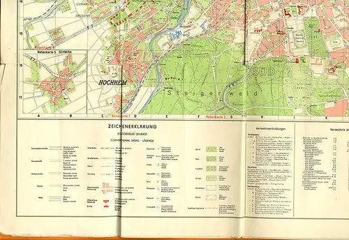 Thüringen Erfurt Hochheim Bischleben Möbisburg Stadtplan Straßenverzeichnis 1952