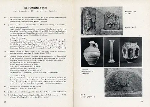 Bayern Mainfranken Limes Archäologie Obernburg Römerhaus Kastell Buch 1954