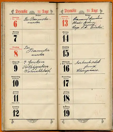 Königreich Bayern München Schreib und Notiz Kalender 1903