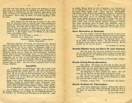 Großherzogtum Hessen Darmstadt Weltkrieg Mobilmachung Gedenkbuch 1914