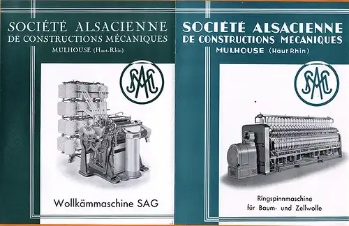 Elsaß Mühlhausen SACM Maschinen Bau Werbung Reklame alte Prospekte Sammlung 1930