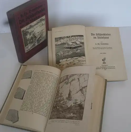 Sonnleitner Höhlenkinder Steinzeit Jugend Roman 3 Bände komplett 1922