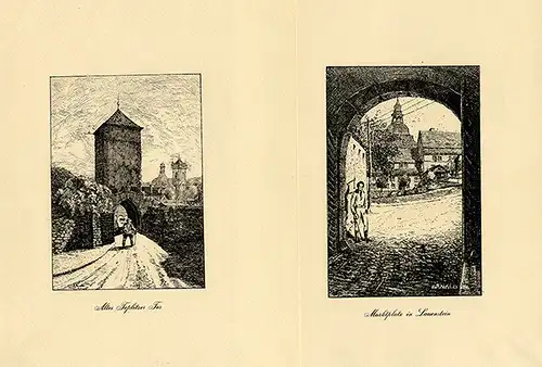 Böhmen Sudeten Elbe Aussig Gartitz Kunst Grafik Mappe Federzeichnung Arnold 1924