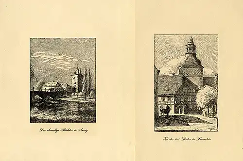 Böhmen Sudeten Elbe Aussig Gartitz Kunst Grafik Mappe Federzeichnung Arnold 1924