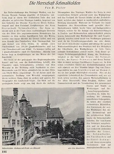 Hessen Nassau Eder Waldeck Werra Heimat Geschichte Wirtschaft Monografie 1928