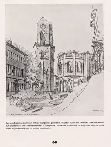 Baden Karlsruhe Stadt Geschichte Weltkrieg Bomben Zerstörung Gedenkmappe 1945