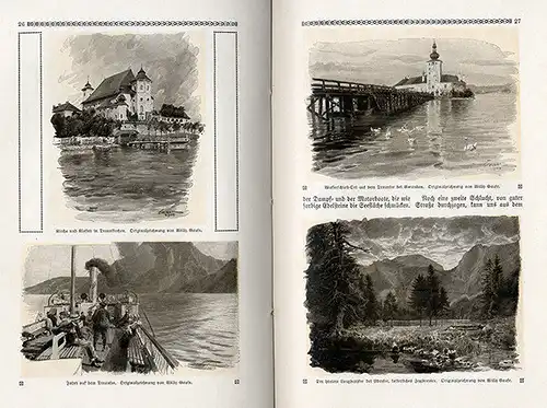 Österrreich Alpen Salzburg Gmünden Hallstatt Wolfgang See Heimat Buch 1910