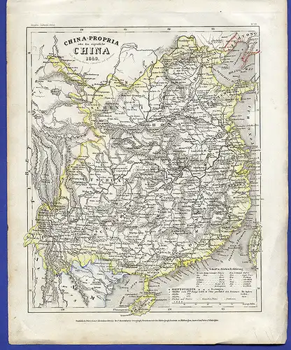  Asien Alte Landkarte China Propria Kleinknecht Schweinfurt 1849