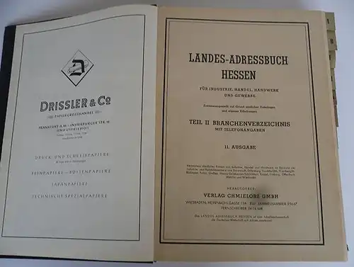 Landes Adressbuch Hessen Industrie Firmen Branchen Gewerbe 2 Teile komplett 1960