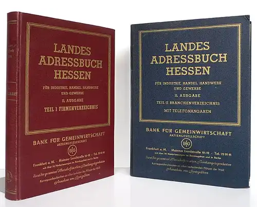 Landes Adressbuch Hessen Industrie Firmen Branchen Gewerbe 2 Teile komplett 1960