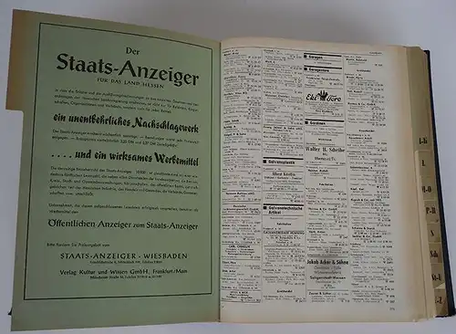 Landes Adressbuch Hessen Industrie Firmen Branchen Gewerbe 2 Teile komplett 1960