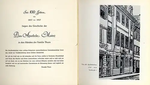 Rheinland Pfalz Mainz 100 Jahre Pfau Apotheke Geschichte Chronik Festschrift 