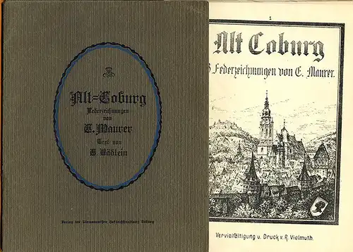 Bayern Franken Alt Coburg Stadt Ansichten Kunst Grafik Bildermappe 1918