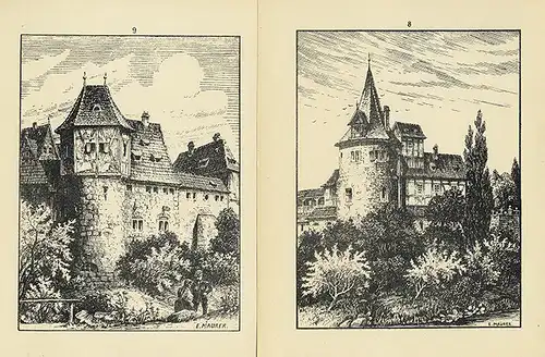 Bayern Franken Alt Coburg Stadt Ansichten Kunst Grafik Bildermappe 1918