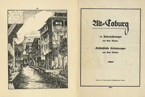 Bayern Franken Alt Coburg Stadt Ansichten Kunst Grafik Bildermappe 1918