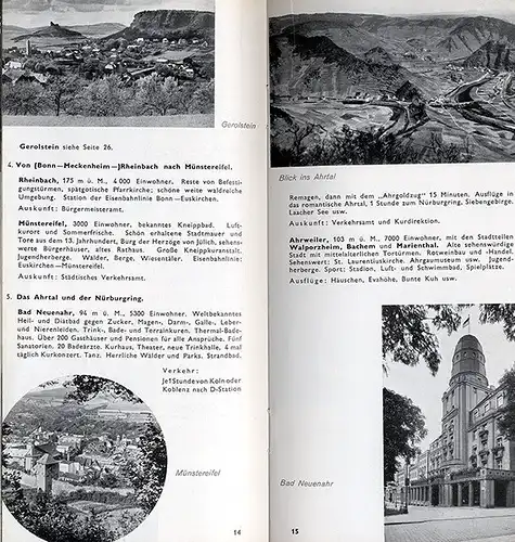 Aachen Adenau Bitburg Malmedy Düren Prüm Wittlich Daun Eifel Verkehrsbuch 1930
