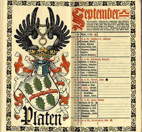 München Wappen Kalender Deutscher Adel Fürstentum Schaumburg Lippe 1917