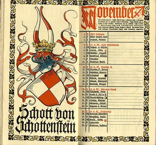 München Wappen Kalender Deutscher Adel Fürstentum Schaumburg Lippe 1917