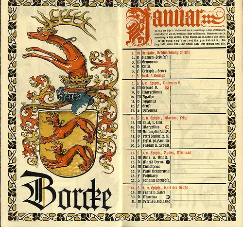 München Wappen Kalender Deutscher Adel Fürstentum Schaumburg Lippe 1917