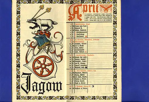 München Wappen Kalender Deutscher Adel Fürstentum Schaumburg Lippe 1917