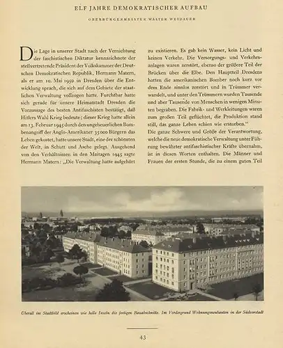 Sachsen 750 Jahre Dresden Stadt Geschichte Wiederaufbau Festschrift 1956 