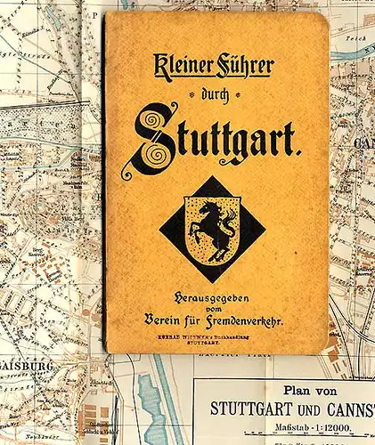 Württemberg Stuttgart Neckar Cannstadt Stadt Geschichte Führer Stadtplan 1908