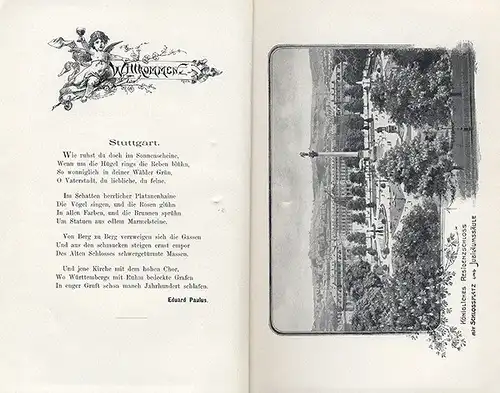 Württemberg Stuttgart Neckar Cannstadt Stadt Geschichte Führer Stadtplan 1908