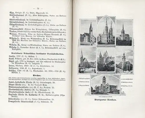 Württemberg Stuttgart Neckar Cannstadt Stadt Geschichte Führer Stadtplan 1908