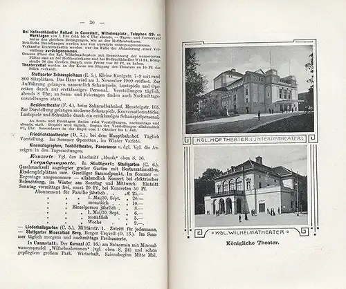 Württemberg Stuttgart Neckar Cannstadt Stadt Geschichte Führer Stadtplan 1908