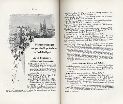 Württemberg Stuttgart Neckar Cannstadt Stadt Geschichte Führer Stadtplan 1908