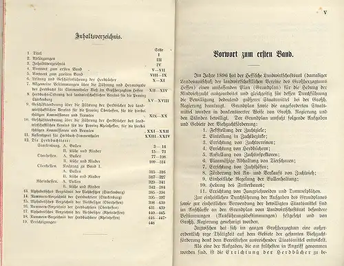 Landwirtschaft Großherzogtum Hessen Herdbuch für Simmenthaler Vieh 1903