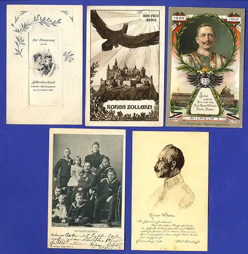 Deutsches Reich Adel Kaiser Wilhelm Militär Unterschrift 10 alte Postkarten 1913