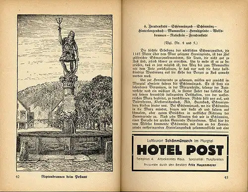 Baden Schwarzwald Freudenstadt Nagold Schiltach Oppenau Auto Reiseführer 1928