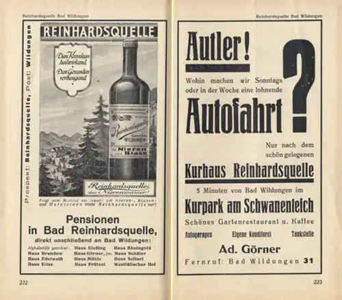 Hessen Kassel Waldeck Schwalm Eder Weser alter Reiseführer Wanderbuch 1930