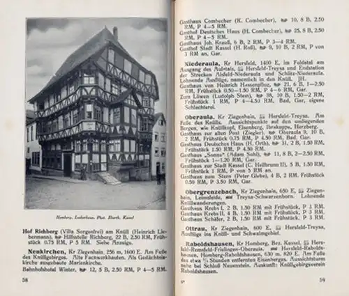 Hessen Kassel Waldeck Schwalm Eder Weser alter Reiseführer Wanderbuch 1930