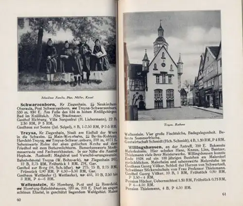 Hessen Kassel Waldeck Schwalm Eder Weser alter Reiseführer Wanderbuch 1930