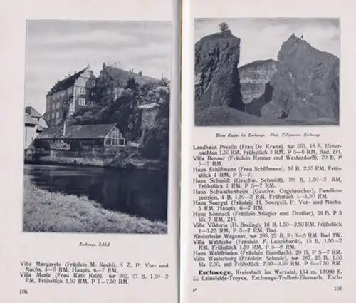 Hessen Kassel Waldeck Schwalm Eder Weser alter Reiseführer Wanderbuch 1930
