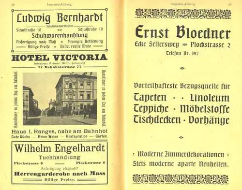 Hessen Gießen und Umgebung Reiseführer mit Branchen und Adressteil 1907