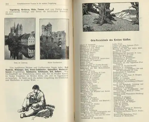 Hessen Gießen und Umgebung Reiseführer mit Branchen und Adressteil 1907