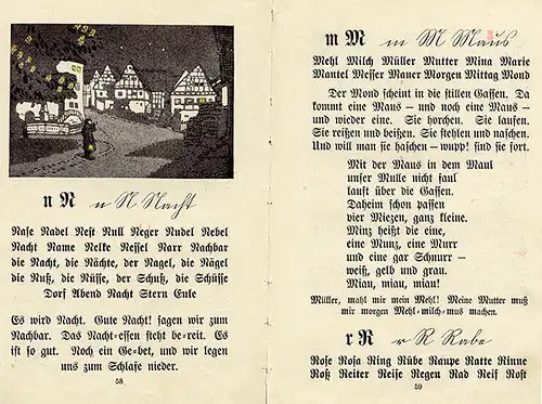 Württemberg Schule Pädagogik alte Fibel Kinder Lesebuch illustriert um 1911