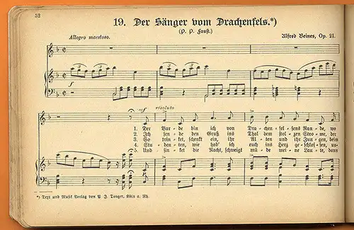 Rheinland Lieder Buch Album mit Noten Singstimme und Klavier um 1900