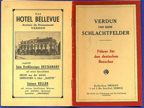 Frankreich Weltkrieg Schlacht von Verdun Führer für deutsche Besucher 1929