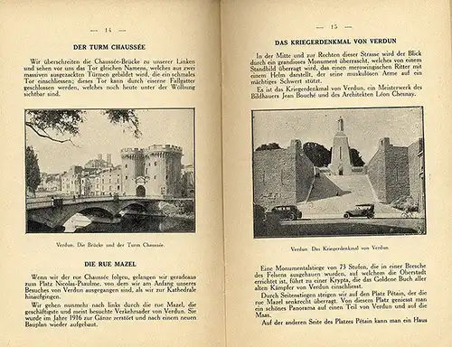 Frankreich Weltkrieg Schlacht von Verdun Führer für deutsche Besucher 1929