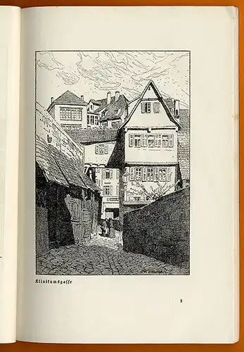 Württemberg Alt Tübingen gezeichnet von Otto Ubbelohde Kunst Grafik Buch 1924